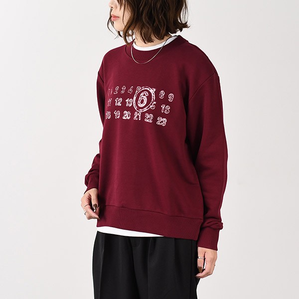男女兼用【国内即発】エムエムシックス ナンバーロゴ スウェットシャツ 偽物 S52GU0227S25606