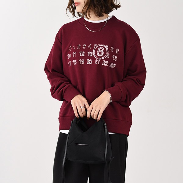 男女兼用【国内即発】エムエムシックス ナンバーロゴ スウェットシャツ 偽物 S52GU0227S25606