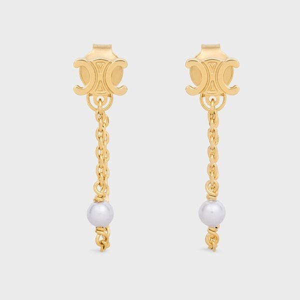 【キュート】セリーヌ チェーンパール ピアス 偽物　かわいい人気 ce1224