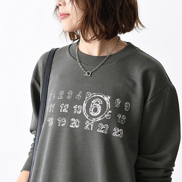 男女兼用【国内即発】エムエムシックス ナンバーロゴ スウェットシャツ 偽物 S52GU0227S25606