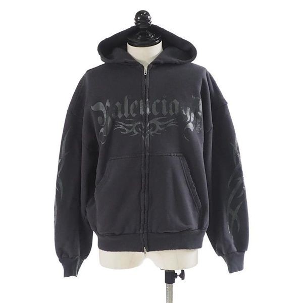 【やっぱり人気！】バレンシアガ Tacky ロゴ コットン フーディ M[RESALE]bl12071