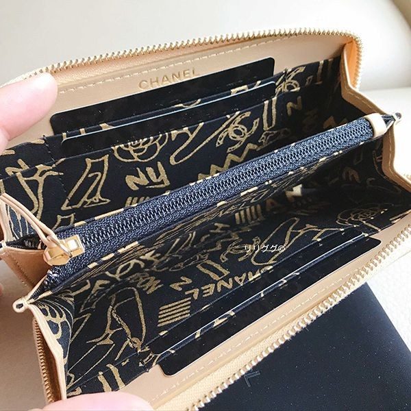シャネル ジップ ウォレット 偽物 財布 マトラッセ☆AP0098
