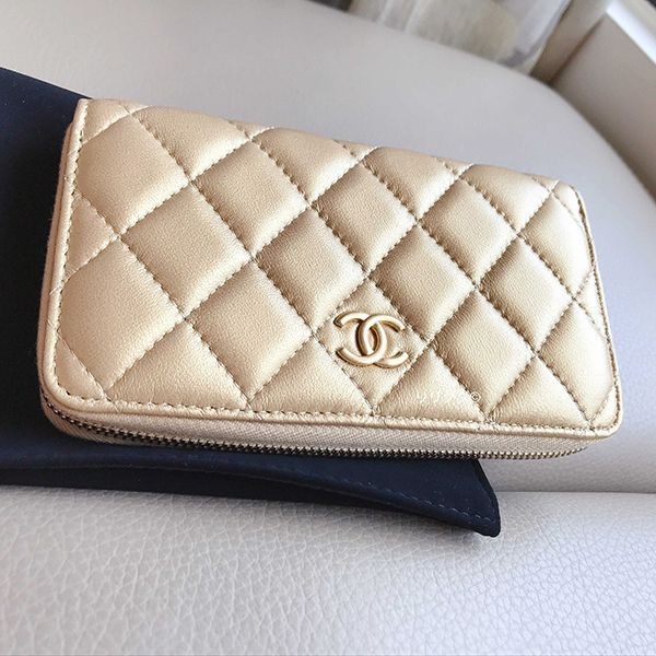 シャネル ジップ ウォレット 偽物 財布 マトラッセ☆AP0098