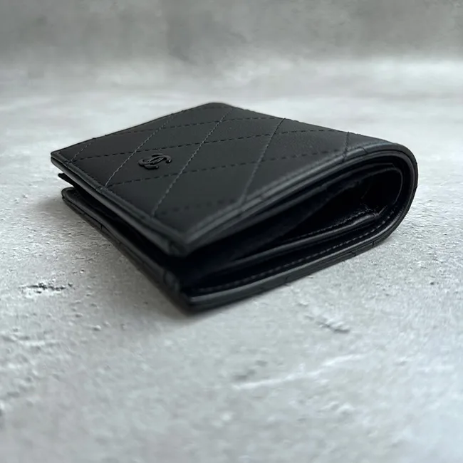 定番シャネル 折りたたみ財布 コピー オールブラック AP3817 B15615 94305