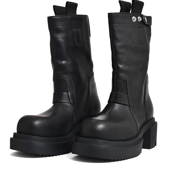 【即納OK】リックオウエンス 偽物 Runway Pull On Bogun Boots ブーツ ブラック