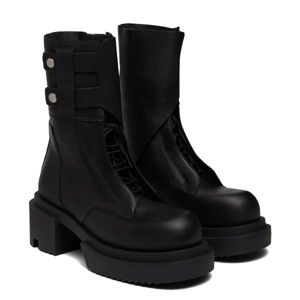 累積売上総額第１位！リックオウエンス コピー Field Bogun Boots アンクルレザーブーツ ブラックrc02151