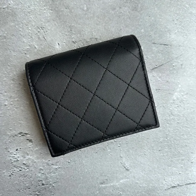 定番シャネル 折りたたみ財布 コピー オールブラック AP3817 B15615 94305