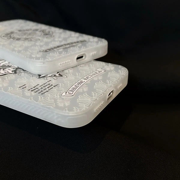 クロムハーツ 偽物 16ケース iphone14  CHクロス ホワイトスマホケース 2色 25032409