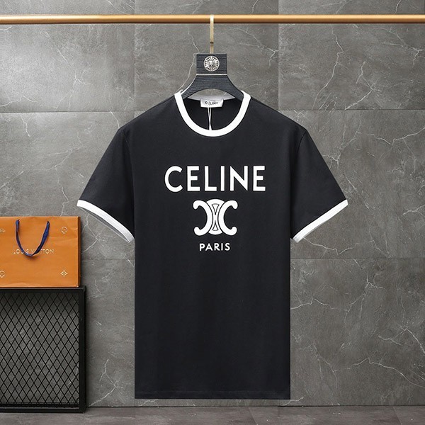 セリーヌ Tシャツ ブラック コットンジャージー w25032802