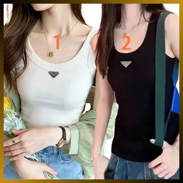 大人気定番プラダ リブニット タンクトップ ロゴ 39546X