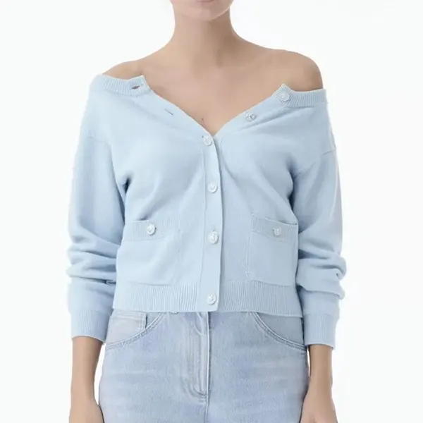 入手困難シャネル 25SS オフショルカーディガン n級品 w25031105
