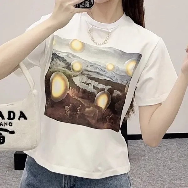 完売色あり！ルイヴィトン x Laurent Grasso プリントクロップドTシャツ 1AHIND