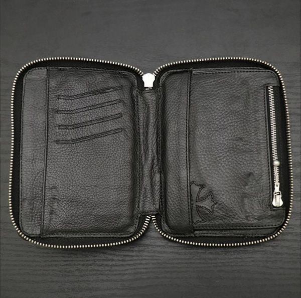 欲しい♡超限定♪クロムハーツ BANK ROBBER バンクローバー ラウンドジップウォレット 偽物 セメタリークロスパッチ ch25332