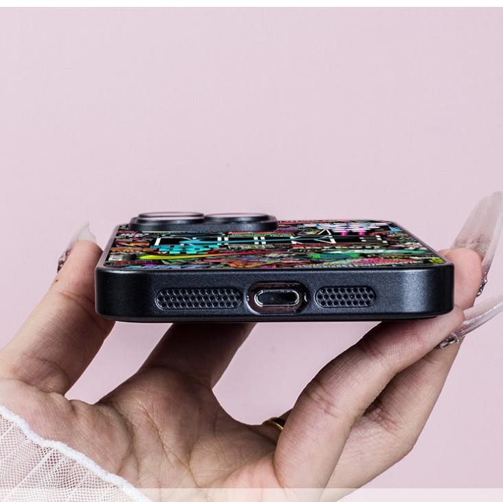 ナイキ iPhone 16 Pro Max ケース カートゥーン アート ガラスカバー iPhone 15/14 Pro/13 対応 おしゃれ スタイリッシュ クリア デザイン 25042201