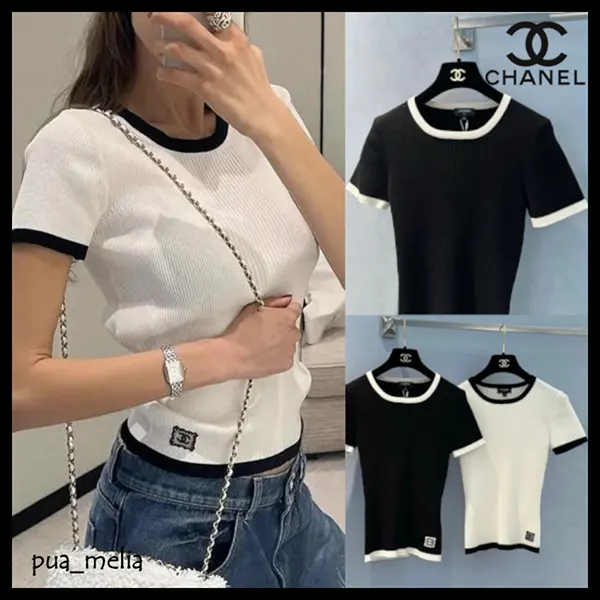 今季新作シャネル トップス Tシャツ CCロゴ P79495 K11480 NAEEL
