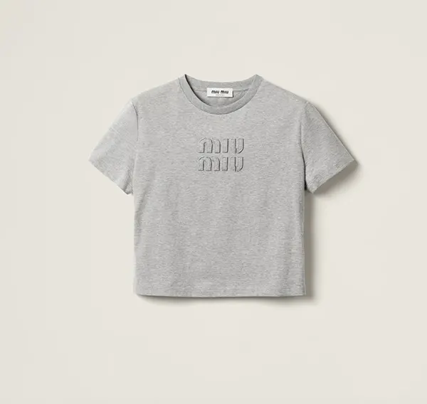 お洒落で可愛いミュウミュウ ジャージーTシャツ コピー MJN483