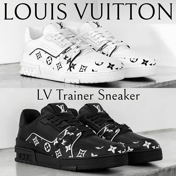 新作メンズ ルイヴィトン 偽物 LV トレイナー スニーカー モノクロモノグラム レザー 1AHTOR