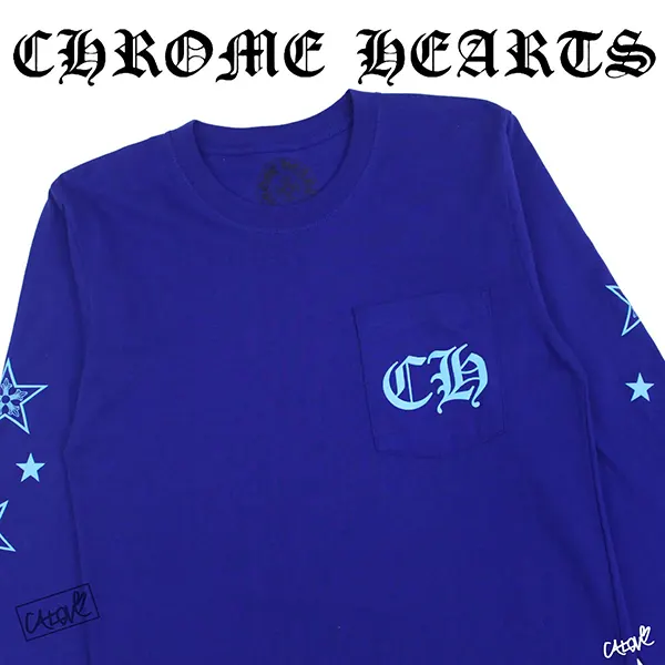 クロムハーツ N級品 ロンT/ラピスブルー CHスター w25041711