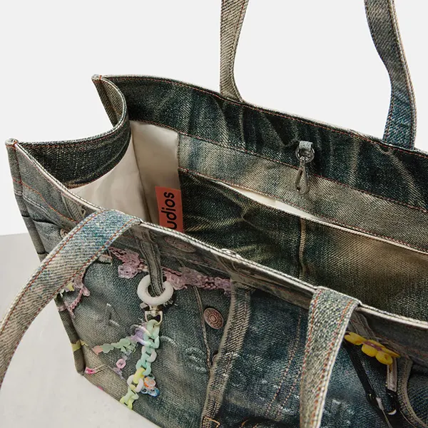 アクネ キャンバスコットン ロゴ ショルダートートバッグ BAGS000189