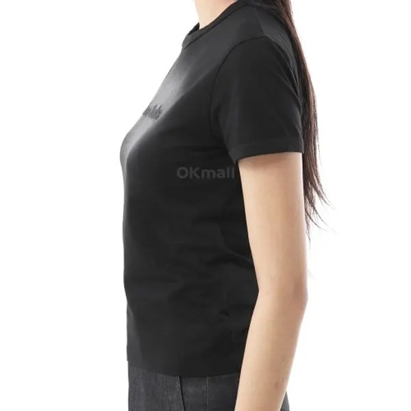 アクネ ロゴTシャツ 偽物 ブラック フィットデザイン AL0457BM0