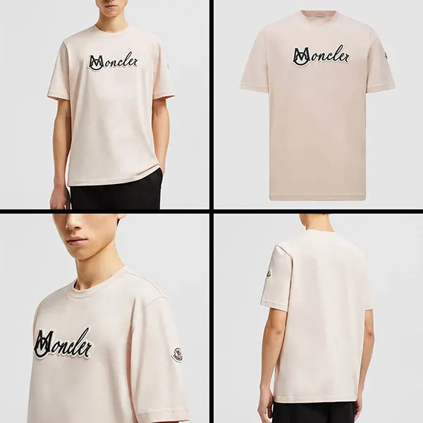 新作もセール価格！モンクレール 刺繍入り バーシティコットン Tシャツ 偽物 K10918C0001189AJS999