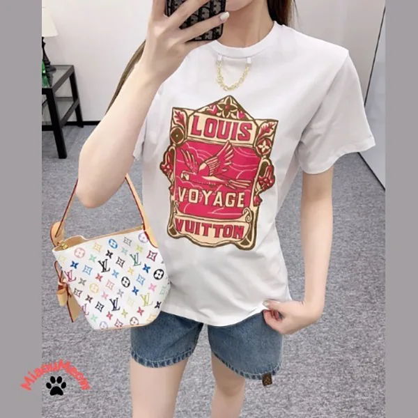 (セールで破格)【レトロプリントが可愛い♪】ルイヴィトン Tシャツ 激安 1AHIT