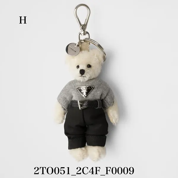 プラダ コピー メタルリング付 Teddy バッグチャーム 1TO050_2EVI_F0009