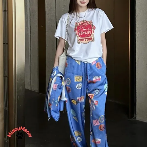 (セールで破格)【レトロプリントが可愛い♪】ルイヴィトン Tシャツ 激安 1AHIT