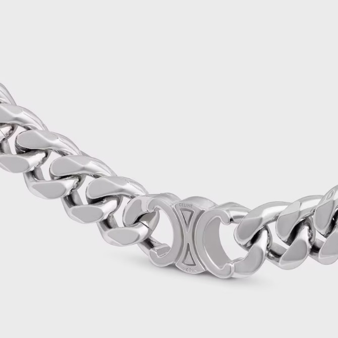 【テテ / YOSHIKI愛用】セリーヌネックレス偽物トリオンフ グルメット ロジウムフィニッシュ ブラス 460JF6BRA.36SI