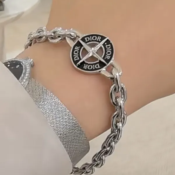 ディオール ストーンアイランド bracelet ブラス＆ブラックレジン B2438HOMMT