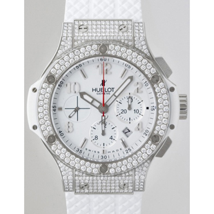 ウブロHUBLOTコピー ビッグ・バン サンモリッツ ダイヤベゼル 301.SE.230.RW.174 ラグダイヤ ホワイトラバー ホワイト