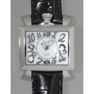 ガガミラノGAGAMILANOコピー ナポレオン 40mm クォーツ 6030.5 ブラック皮 ホワイトシェル/ブラックカラーアラビア